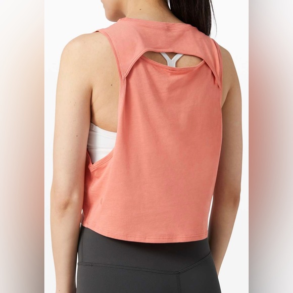 Lululemon Cut Back Crop Tank - Rustic Coral - No Size Tag - Picture 2 of 5